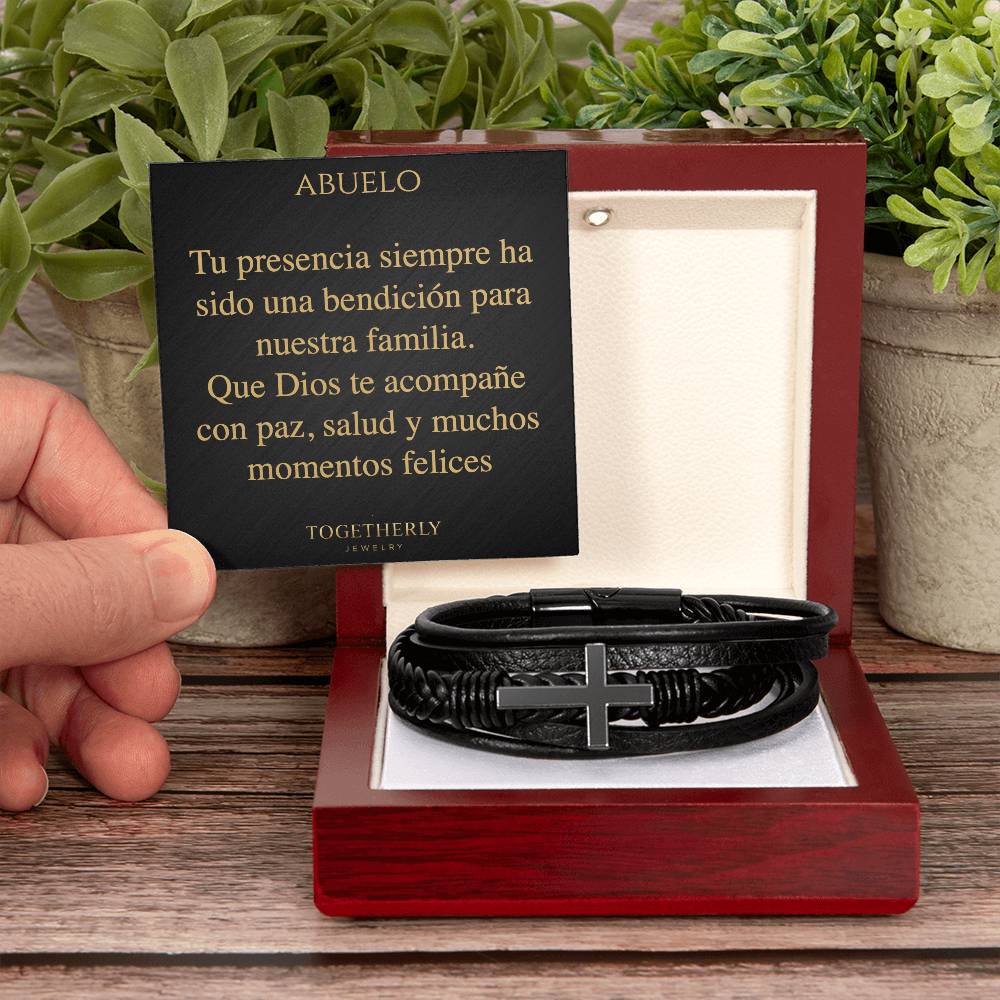 Pulsera de Cuero Cruzada - Abuelo