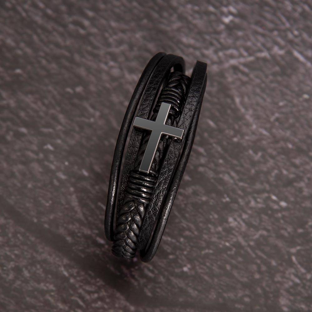Pulsera de Cuero Cruzada -  Mi Amor