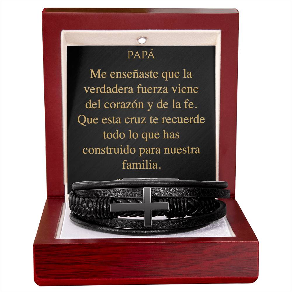 Pulsera de Cuero Cruzada - Papá