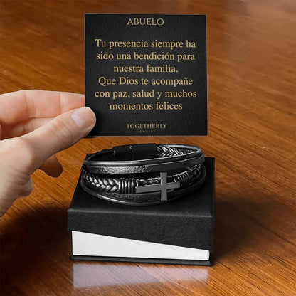 Pulsera de Cuero Cruzada - Abuelo