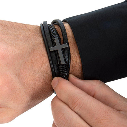 Pulsera de Cuero Cruzada - Papá