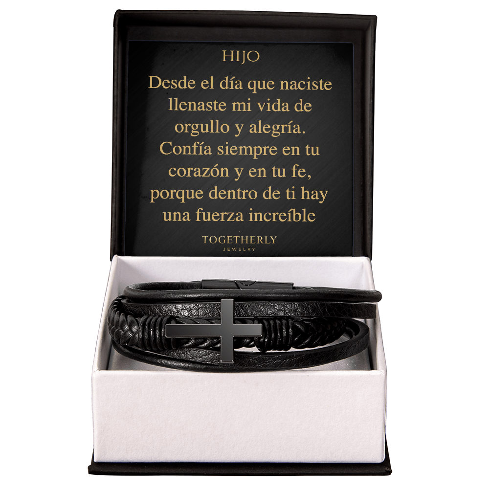 Pulsera de Cuero Cruzada -Hijo