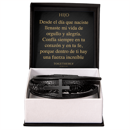 Pulsera de Cuero Cruzada -Hijo