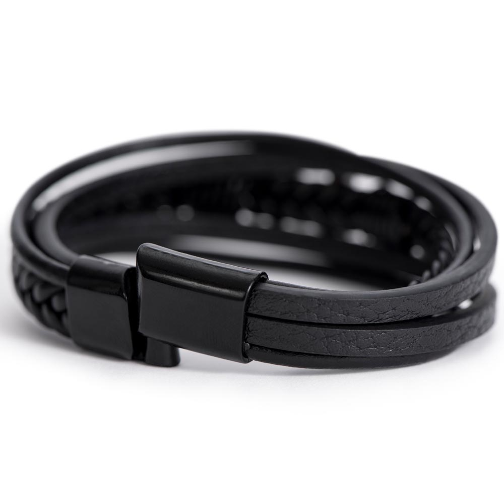 Cross Leather Bracelet - Happy Father's day