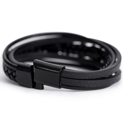 Cross Leather Bracelet - Happy Father's day