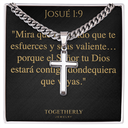 Collar de Cruz Artesanal con Cadena Cubana